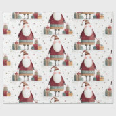 Whimsische kerstman inpakpapier (Vlak)
