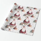 Whimsische kerstman inpakpapier (Uitgerold)