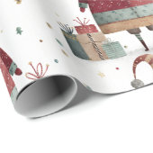 Whimsische kerstman inpakpapier (Rol Hoek)