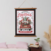 Whimsische Kerstmannetjes met Cacao & Vreugde Hangend Wandkleed (Slaapkamer)