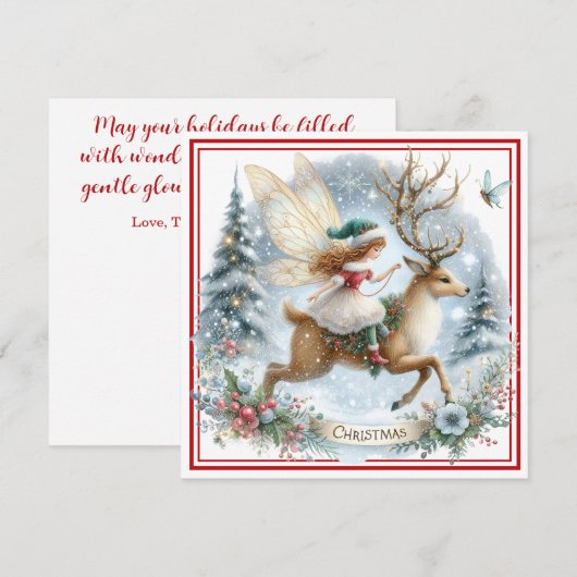 Whimsische Kerstrit Kerstkaart (Voorkant / Achterkant)