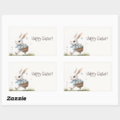 Whimsische Konijn Happy Pasen Sticker | Kids Ei (Vel)