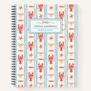 Whimsische Kust- en Boog Doodle Aangepaste Spiraal Notitieboek
