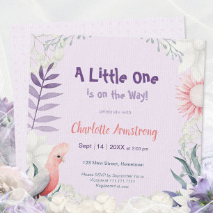 Whimsische Lavendel Geslachtsneutrale Babyborrel Kaart