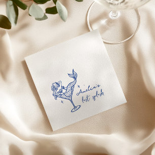 Whimsische Meermin Martini Glas Bachelorette Servet