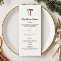Whimsische, met de hand getekende kerstdinermenu p