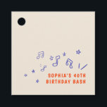 Whimsische Muzieknote Illustraties 40e Verjaardag Bedankjes Labels<br><div class="desc">Leuke en grillige handgetekende favorietlabels voor 40e verjaardagsfeestjes met speelse illustraties van muzieknoten en sterren. Perfecte aanvulling op een feestelijke pianonacht!</div>