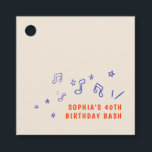 Whimsische Muzieknote-Illustraties 40e Verjaardag Bedankjes Labels<br><div class="desc">Leuke en grillige handgetekende favorietlabels voor 40e verjaardagsfeestjes met speelse illustraties van muzieknoten en sterren. Perfecte aanvulling op een feestelijke pianavond!</div>