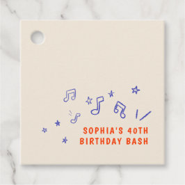 Whimsische Muzieknoteer Illustraties 40e Verjaarda Bedankjes Labels
