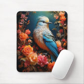 Whimsische Natuur Blauwe Vogel Muismat (Met muis)