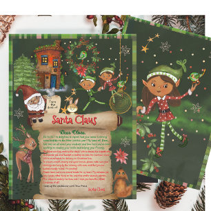 Whimsische officiële brief van de kerstman met elf