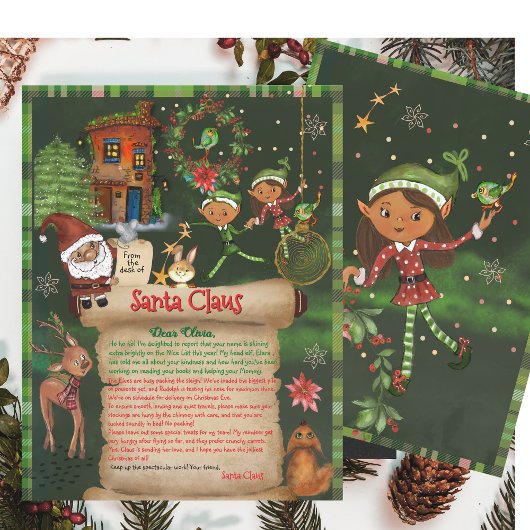 Whimsische officiële brief van de kerstman met elf