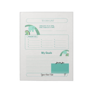 Whimsische olifant takenlijst planner notitieblok