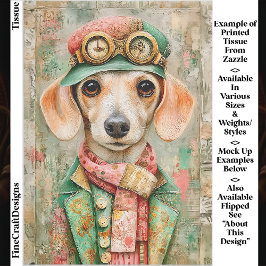 Whimsische Pastelkleurige Geklede Dachshund EB4R D Tissuepapier
