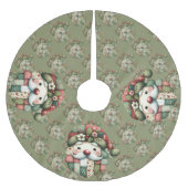 Whimsische Patchwork Kerstman Folk Kerstmis Kerstboom Rok (Voorkant)