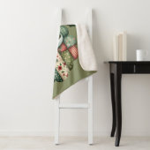 Whimsische Patchwork Kerstman Folk Kerstmis Sherpa Deken (In situ)