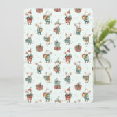 Whimsische platte kerstkaart – Schattige kerstgroe (Staand voorkant)