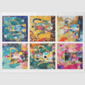 Whimsische Retro Coffiepot Decoupage Tissuepapier (Voorkant)