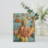 Whimsische Retro Oma met Camera Briefkaart (Staand voorkant)