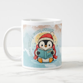 Whimsische Reuzenpinguïn Verhalenvertellende Koffi Grote Koffiekop