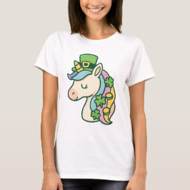 Whimsische St. Patrick's Day Eenhoorn T-shirt