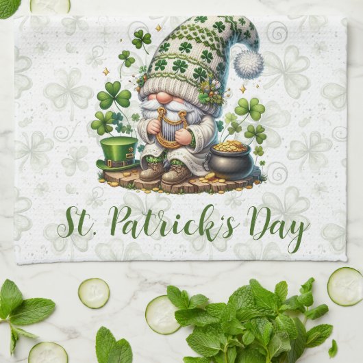 Whimsische St. Patrick's Day Kabouter  Theedoek (Gevouwen)