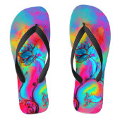 WHIMSISCHE STROMEN blauwgroen blauw roze geel Teenslippers (Voetbed)