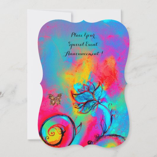 WHIMSISCHE STROMEN EN BUTTERFLIES Blauw roze geel Kaart (Achterkant)