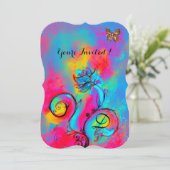 WHIMSISCHE STROMEN EN BUTTERFLIES Blauw roze geel Kaart (Staand voorkant)