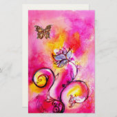 WHIMSISCHE STROMEN EN BUTTERFLIES BRIEFPAPIER (Voorkant / Achterkant)
