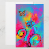 WHIMSISCHE STROMEN EN BUTTERFLIES BRIEFPAPIER (Voorkant / Achterkant)