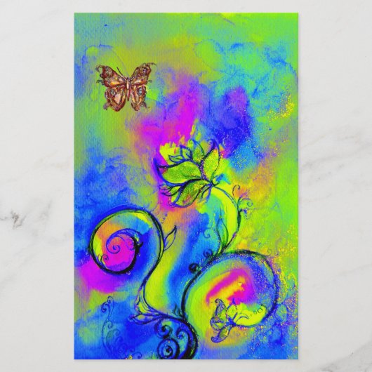 WHIMSISCHE STROMEN EN BUTTERFLIES BRIEFPAPIER (Voorkant)