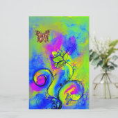 WHIMSISCHE STROMEN EN BUTTERFLIES BRIEFPAPIER (Staand voorkant)