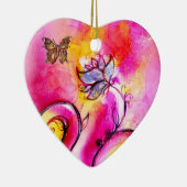 WHIMSISCHE STROMEN EN BUTTERFLIES HART KERAMISCH ORNAMENT (Rechts)