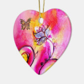 WHIMSISCHE STROMEN EN BUTTERFLIES HART KERAMISCH ORNAMENT (Links)