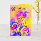 WHIMSISCHE STROMEN EN BUTTERFLIES / Moederdag Kaart (Gele Bloem)