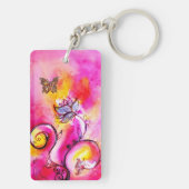 WHIMSISCHE STROMEN EN BUTTERFLIES roze geel paars Sleutelhanger (achterkant)