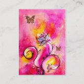 WHIMSISCHE STROMEN EN BUTTERFLIES roze geel paars Visitekaartje (Achterkant)