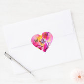 WHIMSISCHE STROMEN EN GOUDE BUTTERFLES MONOGRAM HART STICKER (Envelop)