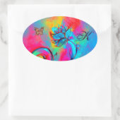 WHIMSISCHE STROMEN, GOUDE BUTTERFLY OVALE MONOGRAM OVALE STICKER (Tas)