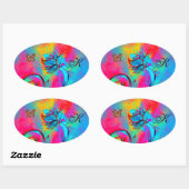WHIMSISCHE STROMEN, GOUDE BUTTERFLY OVALE MONOGRAM STICKER (Vel)