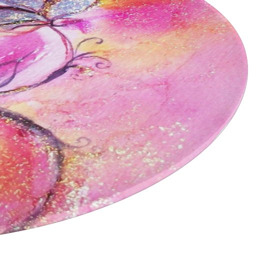 WHIMSISCHE STROMEN Roze geelbruine fantasy Snijplank (Hoek)