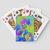 WHIMSISCHE STROMEN, VLOEISBARE ZWEEFSELS Blauw Gro Pokerkaarten (Achterkant)