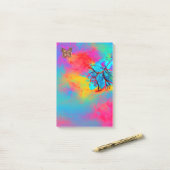 WHIMSISCHE STROOM EN BUTTERFLES Roze Blauw Geel Post-it® Notes (Op bureau)