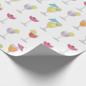 Whimsische Tropische Kleurrijke Cute Cocktaildrank Cadeaupapier (Hoek)