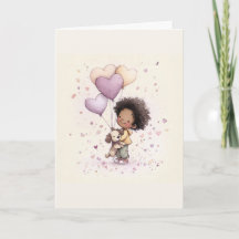 Whimsische Valentijnsgrußkarte – Aquarel