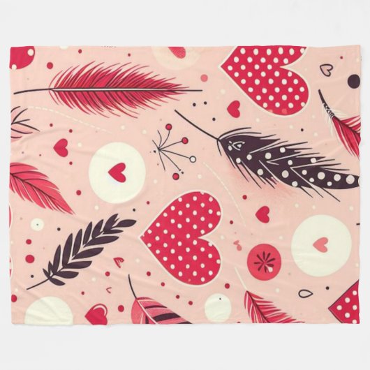 Whimsische Valentijnsliefdestuin Fleece Deken (Voorkant (Horizontaal))