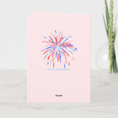 Whimsische verjaardag met vuurwerk op 4 juli kaart (Achterkant)