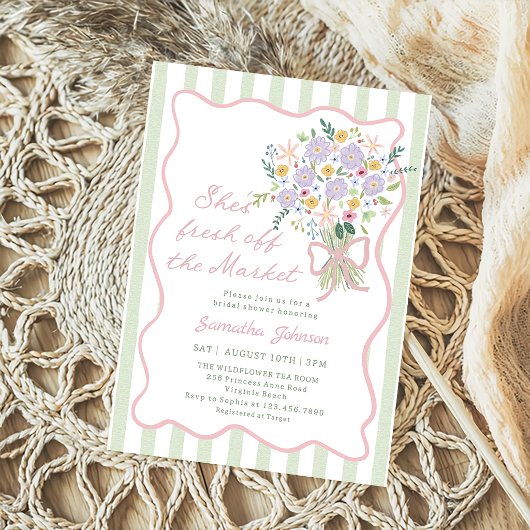 Whimsische vers van de markt bruidsdouche kaart