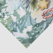 Whimsische Vintage Decoupage Kerstsneeuwman Tissuepapier (Detail)